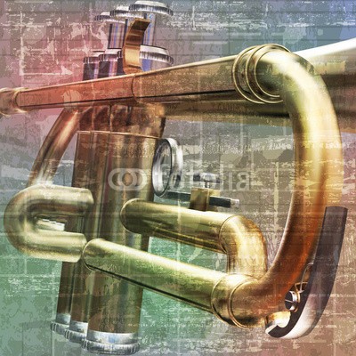lembit, abstract grunge background with trumpet (trompete, musik, instrumente, retro, funken, musikalisch, posaune, klingen, jazz, wind, weiß, backgrounds, niemand, single, objekt, gold, abbildung, blues, saxophon, saxophon, saxophonist, glänzend, sopran, entwerfen, konzert, eleganze, stil, pfad, side)
