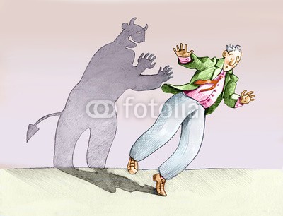 nuvolanevicata, evil in our shadow (mann, hölle, schatten, shove, bewusstsein, fallen, irren, daher, dualität, psychologie, falle, gefahr, übel, gut, überraschen, allegorie, religion, streit, kontrast, persönlichkeit, dunkel, sündig, verantwortung, abbildung, backgrounds, konzep)