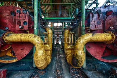 Blickfang, Landschaftspark Duisburg (duisburg, bejahrt, architektur, eisen, historisch, geschichte, industrie, geschichte, gewerbegebiet, park, kultur, ruhrgebiet, rost, rohr, technik, vergangenheit, verrostet, farbe, bunt, bunt, rot, grün, blau, orange, stahlwerk, stahl, lampe, lich)