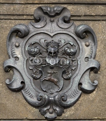 Blickfang, Wappen auf Karlsbrücke 18. Jahrhundert (bergkamm, prag, achtzehn, jahrhundert, tschechische republik, reise, reiseziel, kunst, mittelalte)