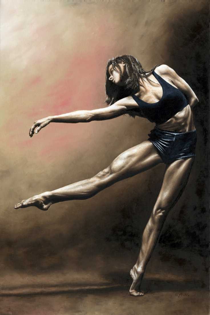 Konfiguration benutzen (Ballerina, Ballett, Tänzerin, Ausdruckstanz, Tanz, Frau, Energie, Malerei, zeitgenössischer Realismus, Wohnzimmer,  Wunschgröße, bunt)