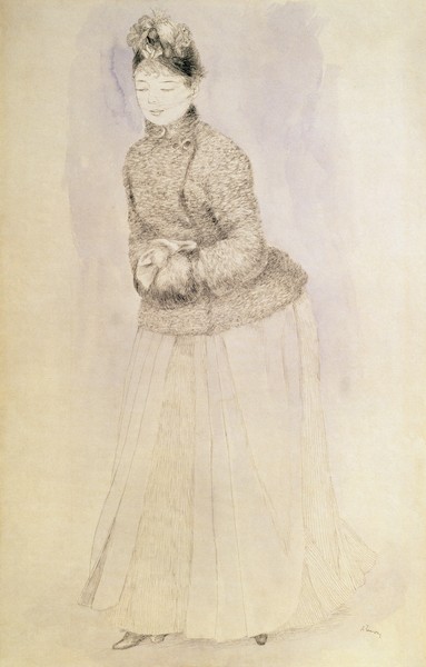 Pierre-Auguste Renoir, Woman with a Muff, 1883-84 (pen & ink on paper)