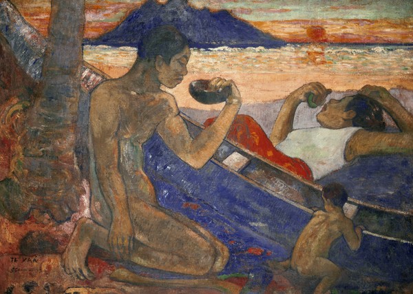 Paul Gauguin, A Canoe (Tahitian Family), 1896 (oil on canvas)