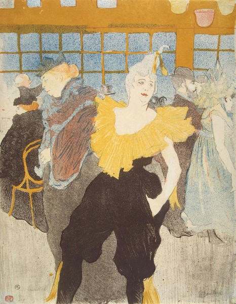 Henri de Toulouse-Lautrec, The Clownesse in the Moulin Rouge, 1897 (colour litho)