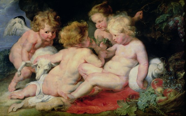 Peter Paul Rubens, Infant Christ with John the Baptist and two angels, 1615/20 (panel)