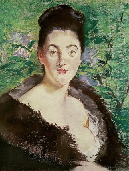 Edouard Manet, Woman in a fur coat (pastel)