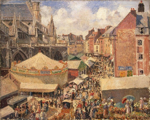 Camille Pissarro, The Fair in Dieppe, Sunny Morning, 1901 (oil on canvas)