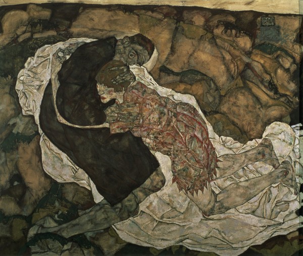Egon Schiele, Death and the Maiden (Mann und madchen), 1915