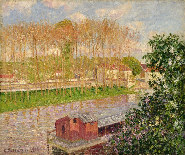 Camille Pissarro, Sunset at Moret-sur-Loing, 1901 (oil on canvas)