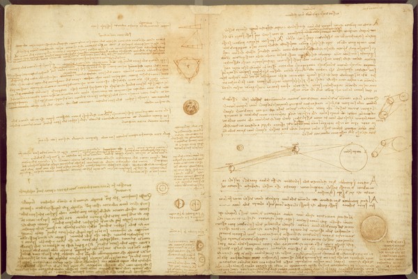 Leonardo da Vinci, A page from the Codex Leicester, 1508-12 (sepia ink on linen paper)