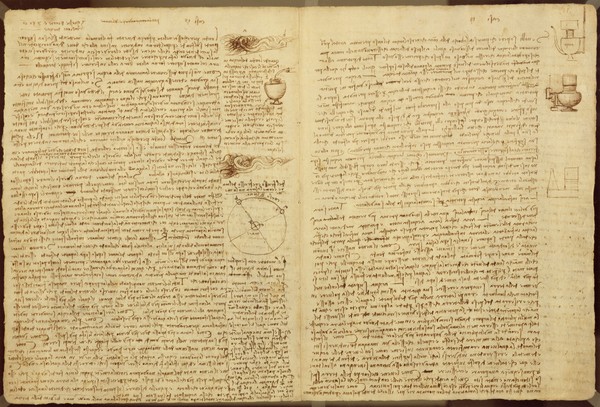 Leonardo da Vinci, A page from the Codex Leicester, 1508-12 (sepia ink on linen paper)