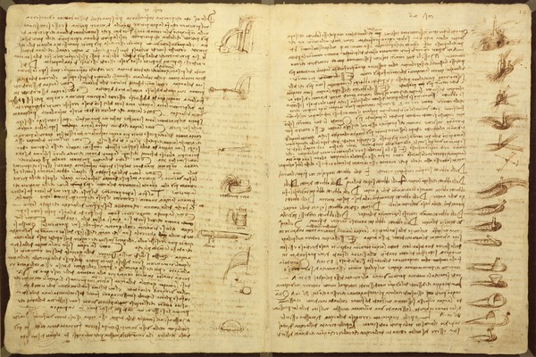 Leonardo da Vinci, A page from the Codex Leicester, 1508-12 (sepia ink on linen paper)