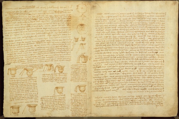 Leonardo da Vinci, A page from the Codex Leicester, 1508-12 (sepia ink on linen paper)