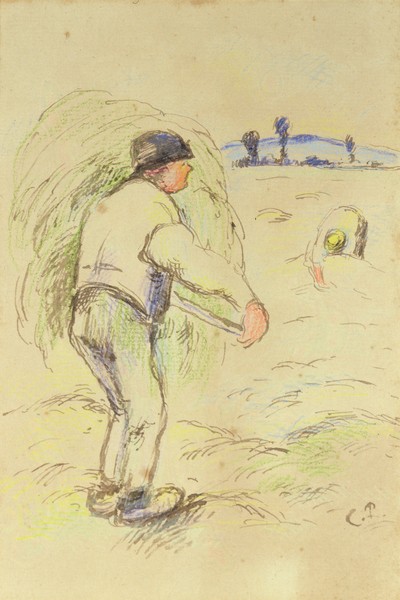 Camille Pissarro, Peasants haymaking, c.1884 (w/c & ink on paper)