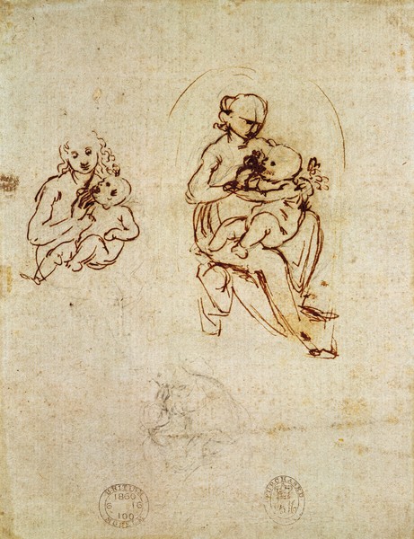 Leonardo da Vinci, Study for the Virgin and Child, c.1478-1480 (ink and pencil on paper)