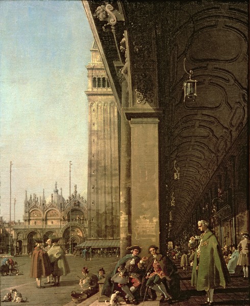Canaletto, Venice: Piazza di San Marco and the Colonnade of the Procuratie Nuove, c.1756 (oil on canvas)