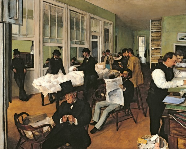 Edgar Degas, The Cotton Exchange, New Orleans, 1873 (oil on canvas)