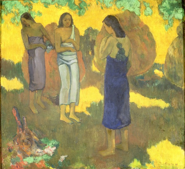 Paul Gauguin, Three Tahitian Women against a Yellow Background, 1899 (oil on canvas)