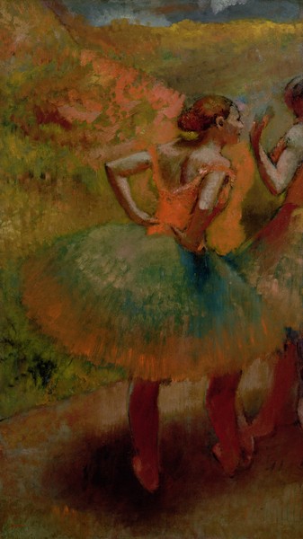 Edgar Degas, Dancers Wearing Green Skirts, c.1895 (oil on canvas)