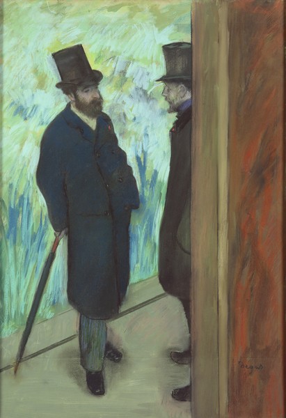 Edgar Degas, Friends at the Theatre, Ludovic Halevy (1834-1908) and Albert Cave (1832-1910) 1878-79 (pastel on paper)