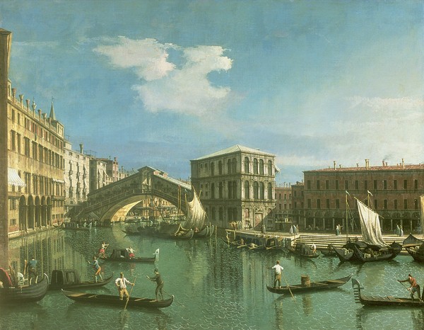 Canaletto, The Rialto Bridge, Venice (oil on canvas)