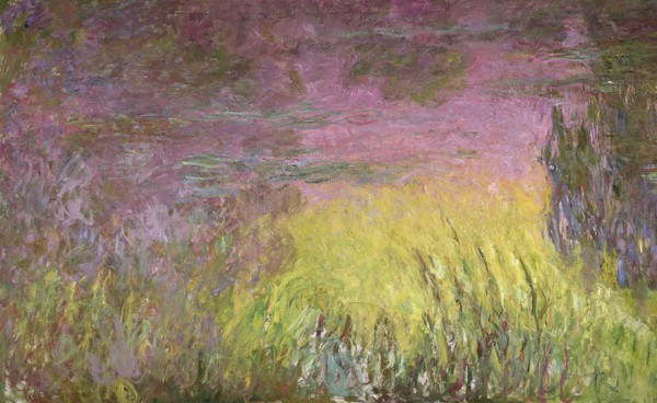 Claude Monet, Waterlilies at Sunset, 1915-26 (oil on canvas) (detail of left side)