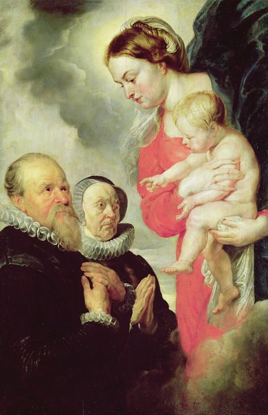 Peter Paul Rubens, Madonna and Child with the donors Alexandre Goubeau and his wife Anne Antoni (oil on canvas)