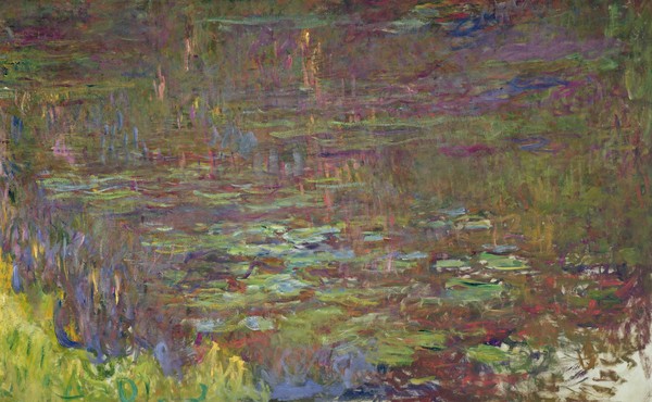 Claude Monet, Waterlilies at Sunset, detail from the right hand side, 1915-26 (oil on canvas)