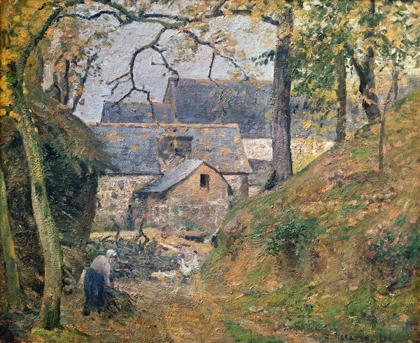 Camille Pissarro, A Farm at Montfoucault, 1894 (oil on canvas)