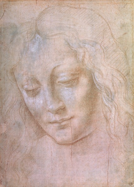 Leonardo da Vinci, Head of a woman (metal point heightened with gouache)