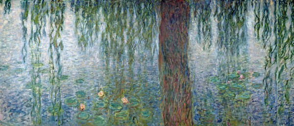 Claude Monet, Waterlilies: Morning with Weeping Willows, detail of the left section, 1915-26 (oil on canvas) (see also 162348-9)