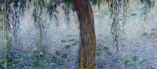 Claude Monet, Waterlilies: Morning with Weeping Willows, detail of the right section, 1915-26 (oil on canvas) (see also 162347-8)