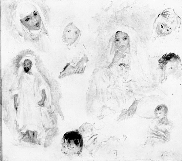 Pierre-Auguste Renoir, Arabs, 1881-82 (oil on canvas) (b/w photo)