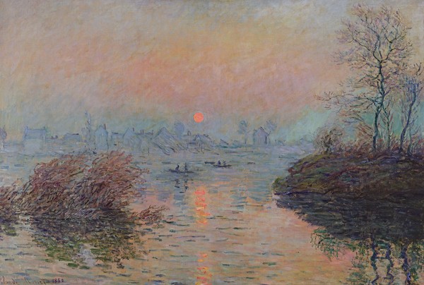 Claude Monet, Sun Setting over the Seine at Lavacourt. Winter Effect, 1880 (oil on canvas)