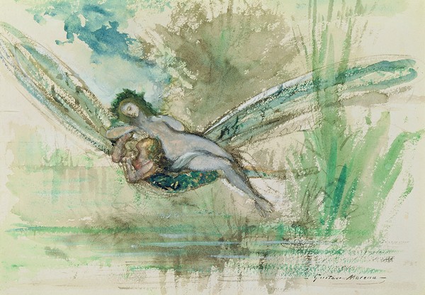 Gustave Moreau, Dragonfly, c.1884 (w/c on paper)