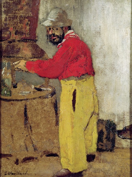 Edouard Vuillard, Henri de Toulouse-Lautrec at Villeneuve sur Yonne, 1898 (oil on canvas) (Portrait, Künstlerportrait, Mann, Maler, Frankreich, klassische Moderne, Wunschgröße,  Impressionismus, Intimismus, Wohnzimmer, Treppenhaus, bunt)