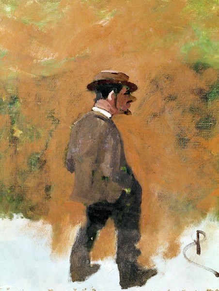 Rene Princeteau, Henri de Toulouse-Lautrec (1864-1901) aged 19, 1883 (oil on canvas) (Künstler, Toulouse- Lautrec, Portrat, Persönlichkeiten, impressionistisch, Malerei, Wohnzimmer, Treppenhaus, Wunschgröße, bunt)