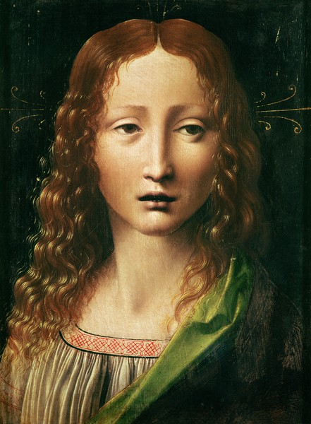 Leonardo da Vinci, Head of the Saviour (oil on panel)
