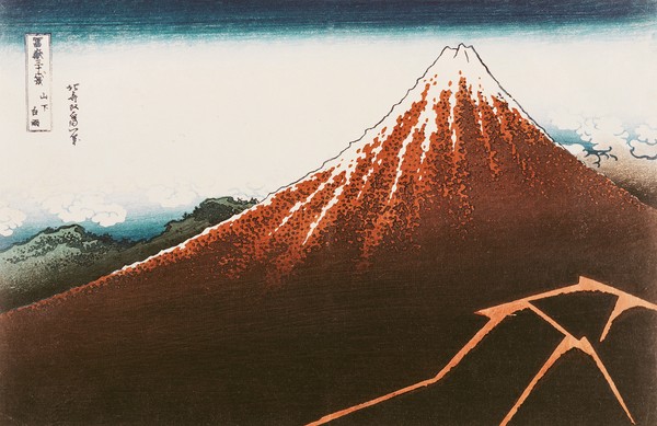 Katsushika Hokusai, Fuji above the Lightning', from the series '36 Views of Mt. Fuji' ('Fugaku sanjurokkei') (coloured woodblock print) (see also 65991)