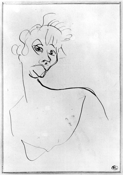Henri de Toulouse-Lautrec, Yvette Guilbert (1867-1944) 1894 (pen & ink on paper)