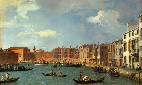 Canaletto, View of the Canal of Santa Chiara, Venice (oil on canvas)