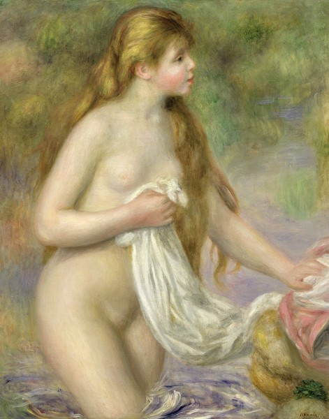 Pierre-Auguste Renoir, Bather with long hair, c.1895 (oil on canvas)