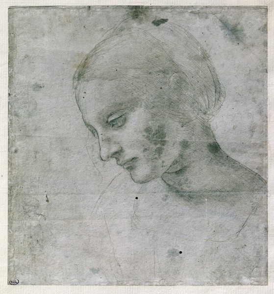 Leonardo da Vinci, Head of a Young Woman or Head of the Virgin, c.1490 (silverpoint on paper)