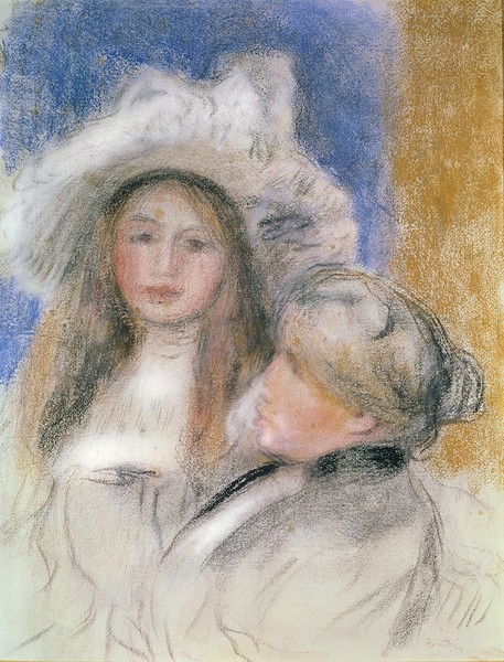 Pierre-Auguste Renoir, Berthe Morisot (1841-95) and her Daughter Julie Manet (1878-1966) (pastel on paper)