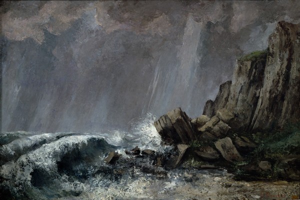 Gustave Courbet, Downpour at Etretat (oil on canvas)