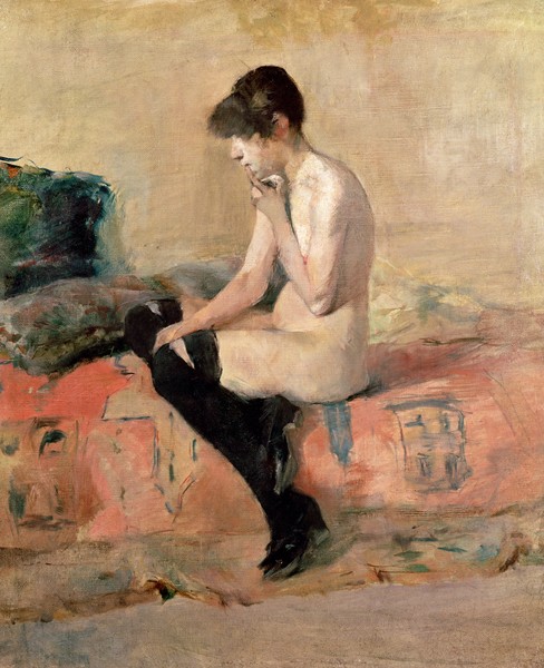 Henri de Toulouse-Lautrec, Nude Woman Seated on a Divan, 1881 (oil on canvas)