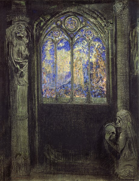 Odilon Redon, The Stained Glass Window, 1904 (charcoal & pastel on card)