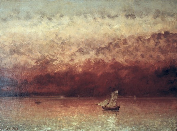 Gustave Courbet, Lake Leman with Setting Sun, c.1876 (oil on canvas)