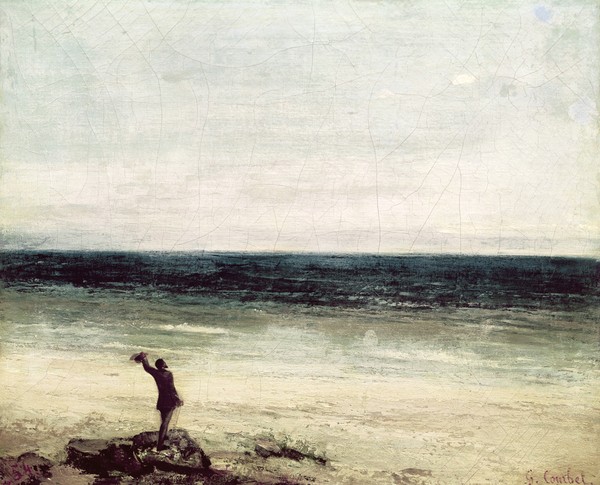 Gustave Courbet, The Artist on the Seashore at Palavas (oil on canvas)