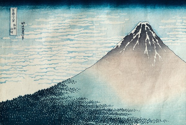 Katsushika Hokusai, 'Fuji in Clear Weather', from the series '36 Views of Mount Fuji' (Fugaku sanjurokkei) (woodblock print) (see also 77485 & 394)